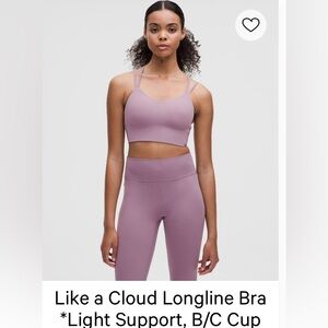 Lululemon Like A Cloud LongLine sports Bra size 8